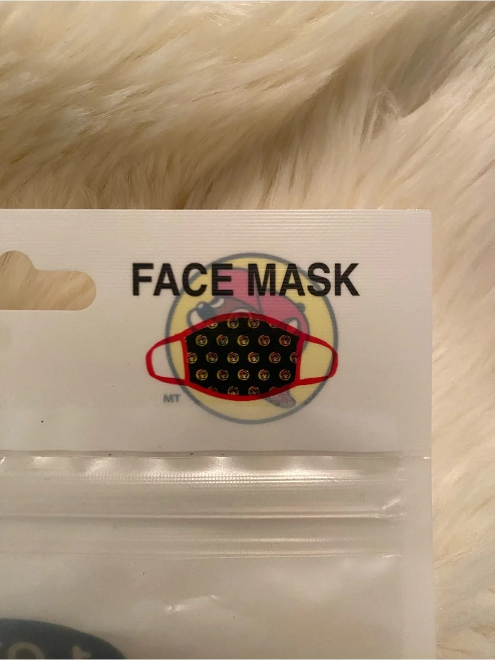 Adult Black Face Mask with Red Trim and Buc-ee’s Logo Pattern